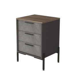Hanah Home Vs3-Cga Cajón, Tablero Partículas Melamina 18mm, Estructura Metal, Marrón/Gris/Antracita, 54x70x44.5cm